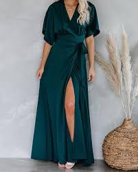 Behati Wrap Kimono Maxi Dress Dark Teal In 2020 Maxi Dresses Fall Hunter Green Bridesmaid Dress Teal Bridesmaid Dresses