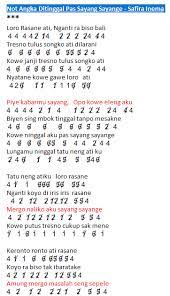 Not Angka Lagu Ditinggal Pas Sayang Sayange - Safira Inema | Dunia Lirik Not Lagu