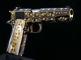 Engraved Black And Gold 1911 Pin On Guns Glam
