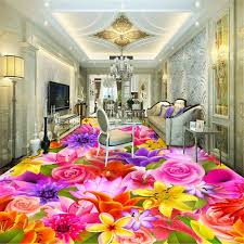 Beibehang Romantic Flower Living Room Bedroom 3d Flooring Tiles Painting Wallpaper For Walls 3 D Papel De Pa 3d Floor Painting Painting Wallpaper Painting Tile