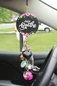 Excited To Share This Item From My Etsy Shop Rear View Mirror Accessory Just Breathe Car Acc Rear View Mirror Accessories Car Charms Rear View Mirror Decor