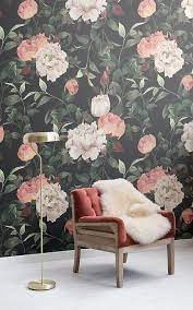 Funfly brick wallpaper peel and stick self adhesive bedroom living room wallpaper. Mural De Pared Flores Vintage Oscuro De Flores Mural Oscuro Pared Vintage Wallpapers 4k Fre Mural Wallpaper Floral Wallpaper Blue Floral Wallpaper