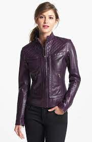 Purple Leather Jacket Women Biker Motorcycle Lambskin Size M L Xl Xxl Customize Thebombayleatherco In 2021 Purple Leather Jacket Leather Jackets Women Leather Jacket