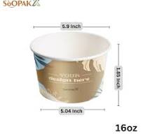 SoOPAK X - Custom Printed Paper Bowls 16oz to 50 oz - Personalize Your  Packaging for a Memorable Dining Experience! - 16 oz