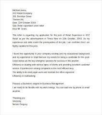 When writing a cover letter, be sure to reference i would like to introduce myself as a candidate for the supervisor position at retail ocean. Free 7 Sample Retail Cover Letter Templates In Ms Word Pdf