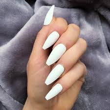 With coffin nails, the longer the better. Long Coffin White Nails Nail And Manicure Trends