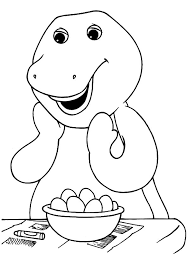 Barney The Dinosaur Black And White Barney Want To Cook Eggs Coloring Pages Best Place To Color Dinosaur Coloring Pages Happy Birthday Coloring Pages Birthday Coloring Pages