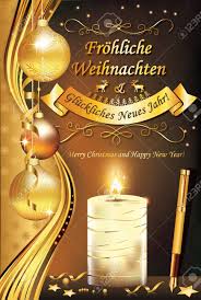 Noël vient de s'achever mais la fête continue ! Carte De Voeux Allemande Joyeux Noel Et Bonne Annee Froliche Weihnachten Und Ein Gluckliches Neues Jahr Pour Les Vacances D Hiver Imprimer Les Couleurs Utilisees Format Personnalise Banque D Images Et Photos Libres De