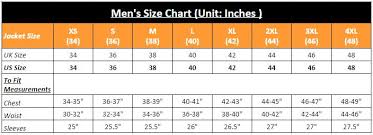 Leather Jackets Coats Outwears Online Store Size Chart