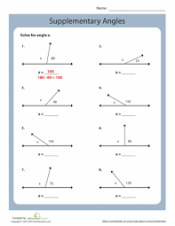 Supplementary Angles Worksheet Education Com Angles Worksheet Supplementary Angles Geometry Worksheets