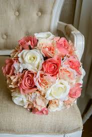 Coral and bright yellow inspirations for summer 2019, white bridal gown, coral bridesmaid dresses paired with yellow bouquets, coral and yellow centerpiece and lemon dessert bowl. Coral Wedding Bouquets Off 71 Buy