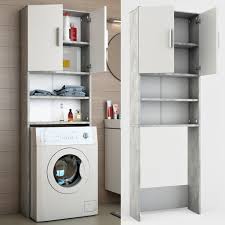 Icco Waschmaschinenschrank Grau Beton 190 X 64 Cm Badregal Hochschrank Waschmaschine Schrank Waschmaschine Badezimmer Schrank Schrank