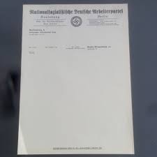 Headed paper is blank paper that carries a person or firm's contact details at the top. Nsdap Headed Paper