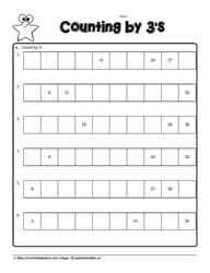 Simple skip counting worksheets to print. Count By 3 Worksheets