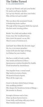 The Tables Turned By William Wordsworth Historicalquotes Historical Quotes Short In 2020 Poems By Famous Poets William Wordsworth Poems Best Short Poems