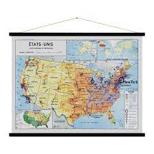 La majorité de la population vit dans les très grandes métropoles, comme new york ou los angeles. Blue Shaker Etats Unis Vintage Kartendruck Kaufen Amara