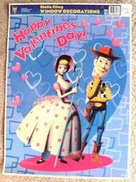 Enter our valentine's day sweepstakes! Toy Story Valentines Day Window Cling Poster Bo Peep Cowboy Woody Huge Heart