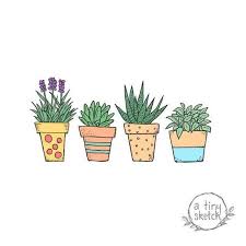 Potted Plant Clipart 4 Png Files With Transparent Etsy In 2020 Flower Drawing Plant Drawing Plant Doodle