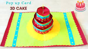 (it's also totally fine to keep it simple.) Diy Beautiful 3d Pop Up Cake Card For Birthday Diy Birthday Card Easy Handmade Card Tutorial Youtube