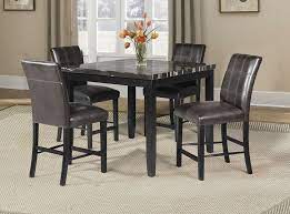 Shop for marble top dining tables online at target. 71070 72 5 Pc Blythe Square Black Finish Wood And Faux Marble Top Counter Height Dining Table Set