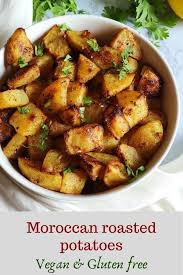 Oven Roasted Potatoes Easy Roasted Potatoes Moroccan Roasted Potato Recipe In 2020 Gluten Free Sides Dishes Vegan Side Dishes Oven Roasted Potatoes Easy