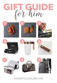 Holiday Gift Guide For Him A Heart Filled Home Diy Home Decor Gift Guide For Him Valentines Day Gifts For Him Gifts For Him