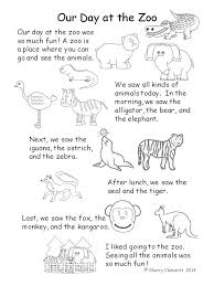Zoo Animals Kindergarten Distance Learning Kindergarten Reading Reading Comprehension Passages Zoo Animals