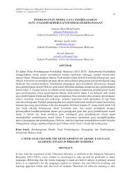 Portal rasmi kementerian pendidikan malaysia. Pdf Pembangunan Model Gaya Pembelajaran Satu Analisis Keperluan Di Sekolah Kebangsaan A Need Analysis For The Development Of Arabic Language Learning Styles In Primary Schools Abstract
