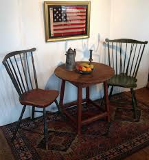 18th Century Tavern Table With Two Windsor Chairs And 13 Star Flag Tavern And Table Beautiful Dining Rooms Primitive Decorating Country