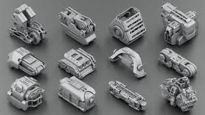 Download 300 Free Kitbash 3d Model Part Vol 2 3 3dart 3d Model Robots Concept Robot Concept Art