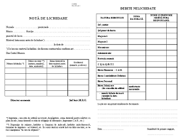 Nota de lichidare, exemplarul 1, se inmaneaza salariatului: Nota De Lichidare