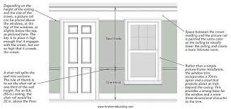 For example, if your walls are 9 feet tall, cap the wainscoting at 6 feet, with the thickness of a plate rail figured in, if needed. Well Proportioned Trim Building A House Moldings And Trim Home Building Tips