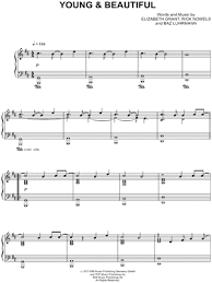 Lana Del Rey Young Beautiful Sheet Music Piano Solo In B Minor Download Print Sku Mn0119036