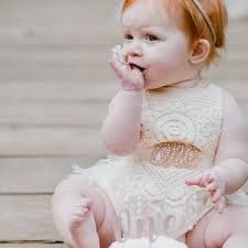 Ivory and Peach Lace Romper 1st Birthday Girl Outfit Baby Headband Flower  Girl Cake Smash Easter Outfit Baby Vintage Style Heritage
