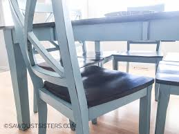 The chairs i painted with latex started scuffing and rubbing off immediately. Diy Dining Table Makeover Sawdust Sisters