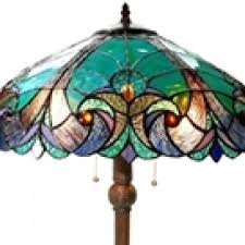 Each glass piece individually positioned to create the perfect look and crystal gems to highlight the perfection. Liaison Turquoise Victorian Tiffany Stained Glass 2 Light Floor Lamp All Things Tiffany
