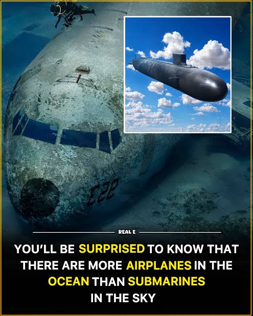Did you know there actually more airplanes in the ocean than submarines in  the sky 🙂 ✈️