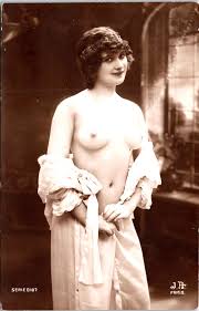 PRETTY WOMAN BARELY WEARING A NEGLIGEE : NUDE : JEAN AGELOU : PARIS : RPPC  | THE CABINET CARD GALLERY