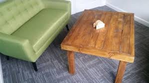 Coffee Table From Pallet Wood And 3x3 Fence Post Legs Coffee Table Easy Fence Wood Pallets