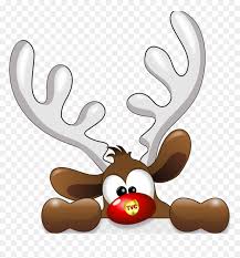 4 separate images, full body, head, both with and without flora. Rudolph Reindeer Santa Claus Christmas Clip Art Transparent Background Reindeer Clipart Hd Png Download Vhv
