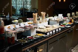 Next, go for the greens. Catering Buffet Food In Hotel Restaurant Close Up Restaurant Stock Photo Picture And Royalty Free Image Image 113703616