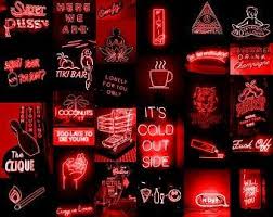 Red aesthetic background collage laptop. Red Wall Collage Kit Etsy Wall Collage Red Aesthetic Red Walls