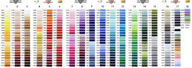 Embroidery Thread Color Chart