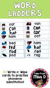 Word Ladders Phoneme Substitution Distance Learning Word Ladders Phoneme Substitution Activities Phonics Centers Kindergarten