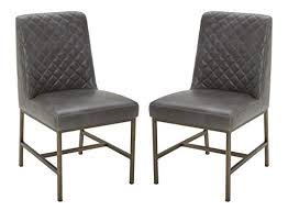 29w x 35d x 38h sturdy metal frame and legs in a brushed brass finish glam industrial nicely padded with contemporary frame no assembly. Amazon Brand Rivet Vermont Modern Faux Leather Diamond Accent Dining Chair 20 W Set Of 2 Grey Buy Online In Solomon Islands At Solomon Desertcart Com Productid 216724928