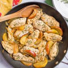 Sauteed Chicken And Apples With Rosemary Family Food On The Table