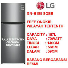 Pintu kecil di atas berisi freezer. Kulkas Lg 185 Sqbb Lemari Es 2 Pintu Lg Refrigerator Shopee Indonesia