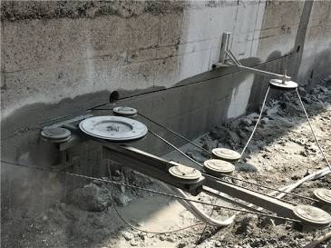Industrial Diamond Wire Sawing System Setup, AI generated