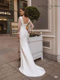 Sheath Wedding Dress Alaia Long Sleeve Wedding Dress Satin Wedding Dress Bridal Gown Cathedral Wedding Dress Mermaid Wedding Dress In 2021 Simple Gowns Formal Dresses For Weddings Short Sleeve Wedding Dress