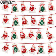 Check spelling or type a new query. Ourwarm Fabric Christmas Advent Calendar Garland 24pcs 11x16cm Hanging Advent Christmas Countdown Calendar Advent Calendar Gifts Christmas Advent Calendar Diy